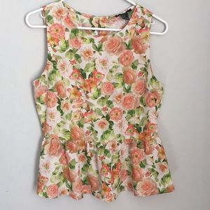 Forever 21 Floral Peplum Top